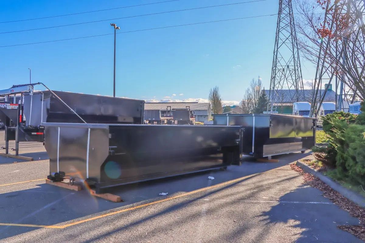 Roll-off dumpster ready for waste disposal at job site for Cleanout Dumpster Rental in Archdale